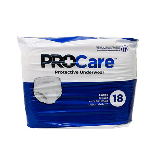 PROCARE 18 Protective Underwear/Diapers Size LRG Waist 44-58