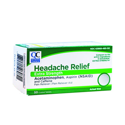 Picture of Headache relief extra strength acetaminophen 500mg tablets 50 ct.