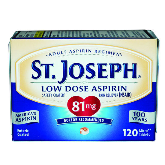 Picture of St. Joseph low dose aspirin micro tablets 81mg 120 ct.