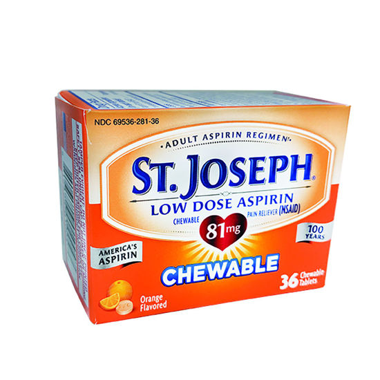 Picture of St. Joseph low dose chewable aspirin 81mg 36 ct.