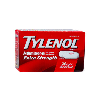 Picture of Tylenol Extra Strength caplets 500mg 24 ct.