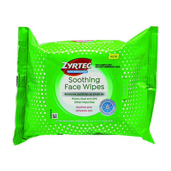 Picture of Zyrtec soothing face wipes 25 ct.