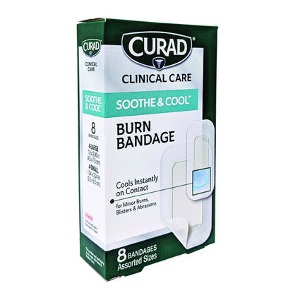 Picture of Curad soothe and cool assorted burn bandages 8 ct.